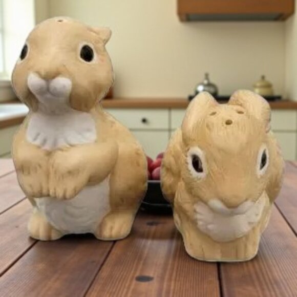 Ceramic Bunny Salt & Pepper Shakers - Picture 1 of 6